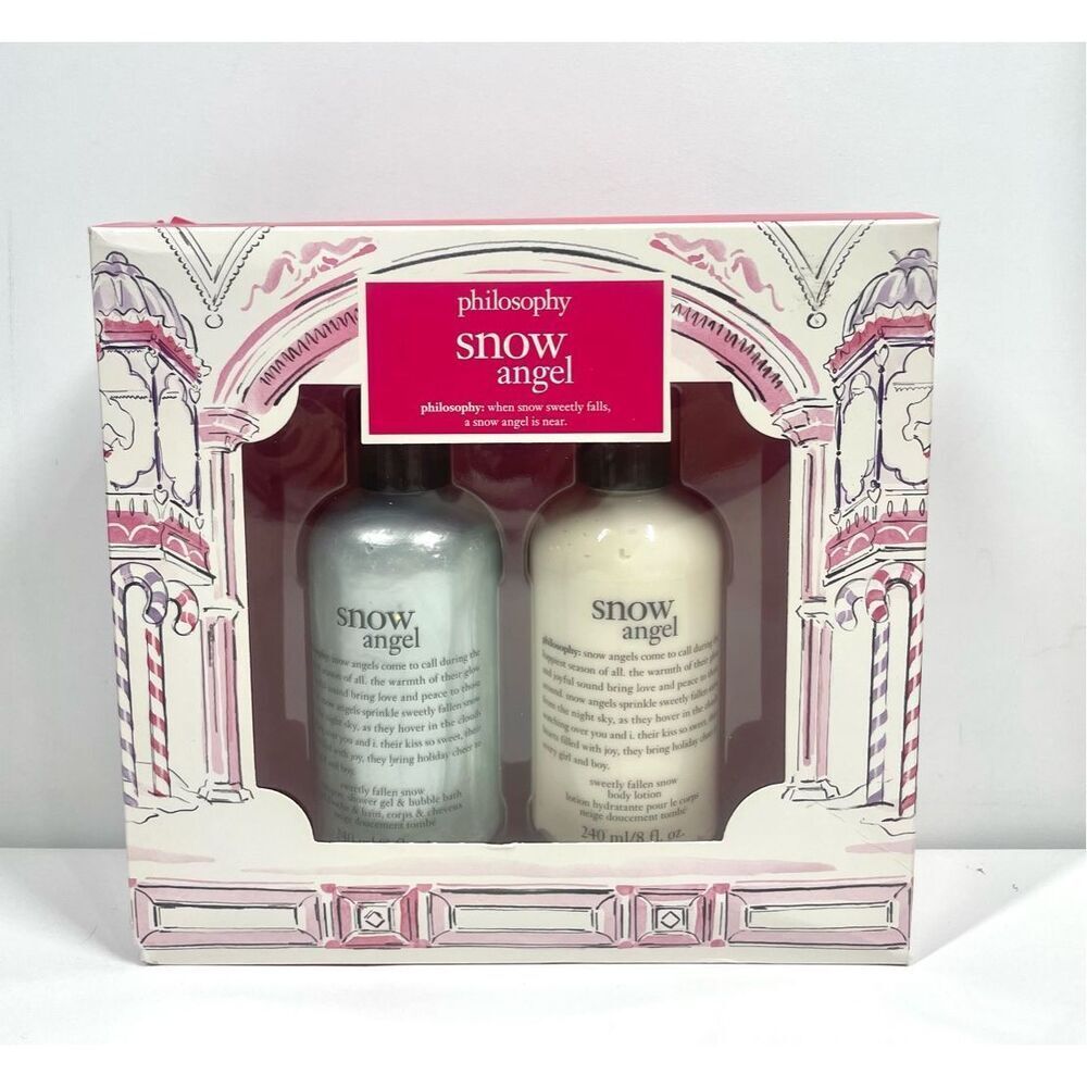 Philosophy Snow Angel Body Lotion & Shampoo Shower Gel Bubble Bath Set 8 oz NIB